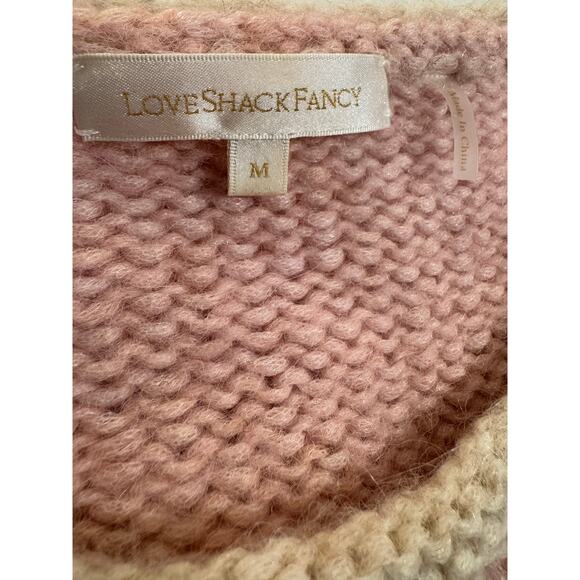 LoveShackFancy Aspyn Alpaca Blend Pastel Rainbow Pullover Sweater Size M - Picture 8 of 10
